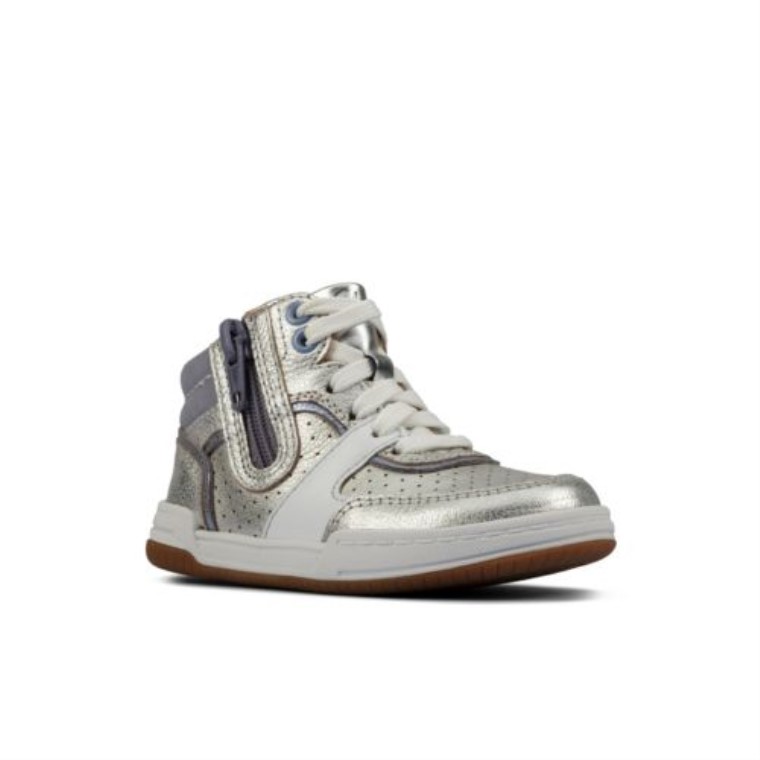 Clarks Plata Cuero Cervatillo Pico Fst Ajuste F