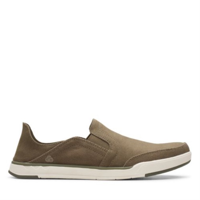 Clarks Step Isla Fila Oliva Lienzo