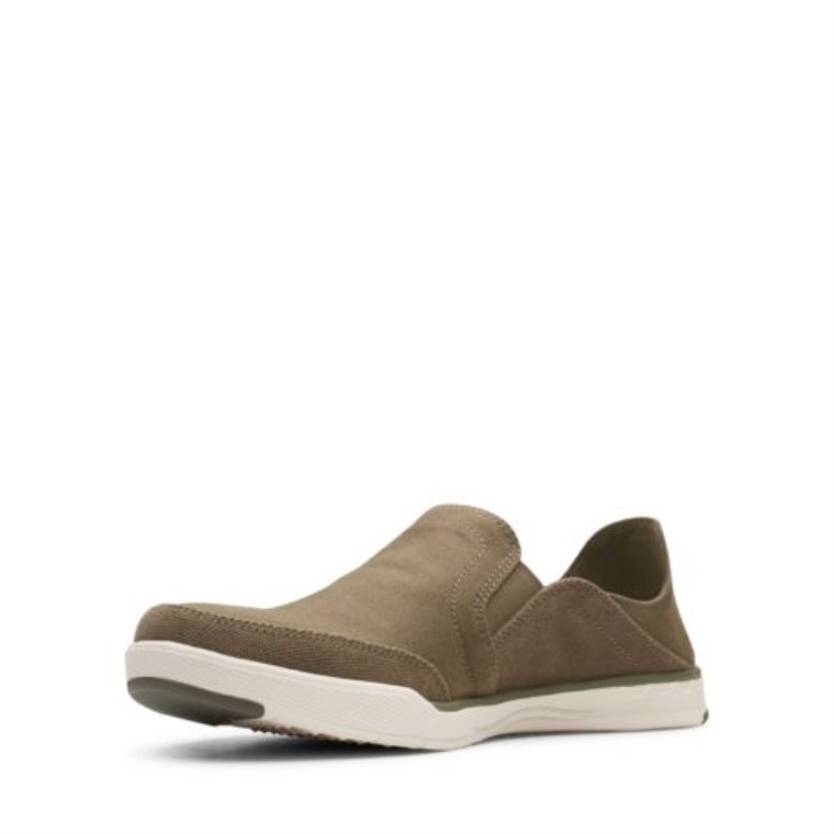 Clarks Step Isla Fila Oliva Lienzo