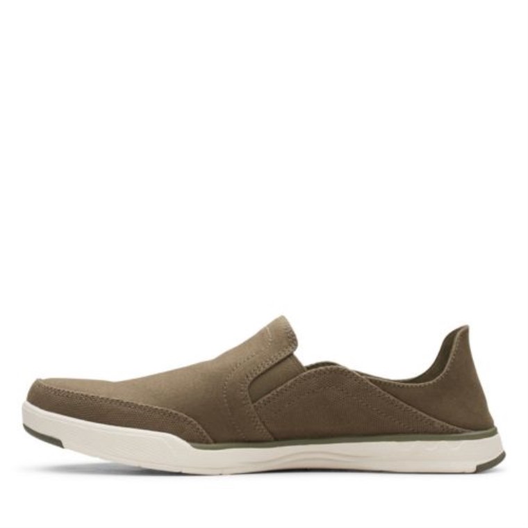 Clarks Step Isla Fila Oliva Lienzo