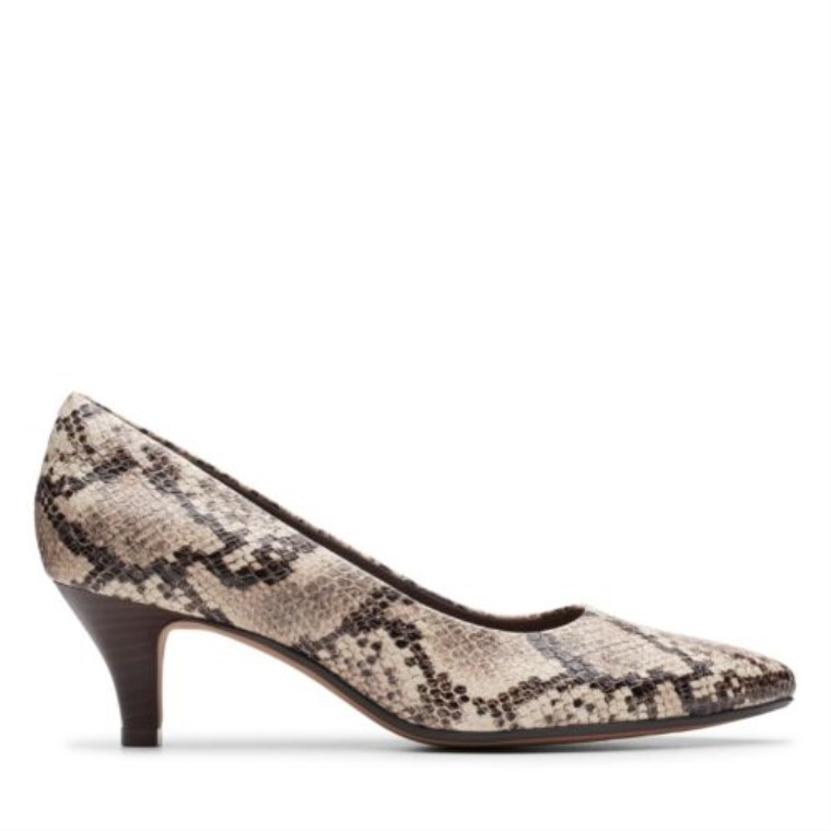 Clarks Taupe Serpiente Textil Linvale Jerica