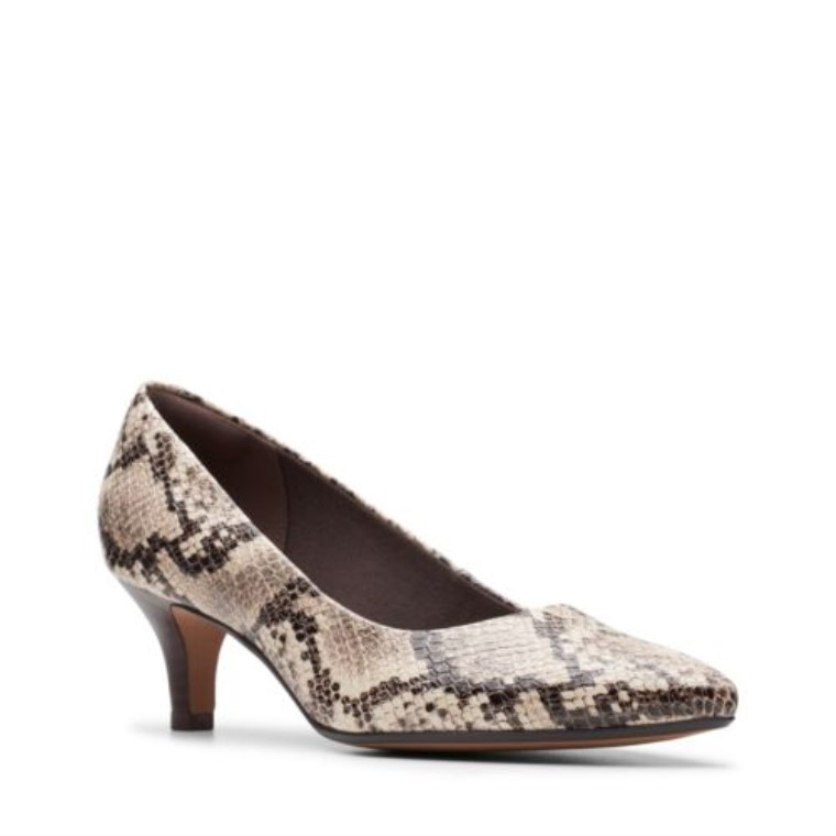 Clarks Taupe Serpiente Textil Linvale Jerica