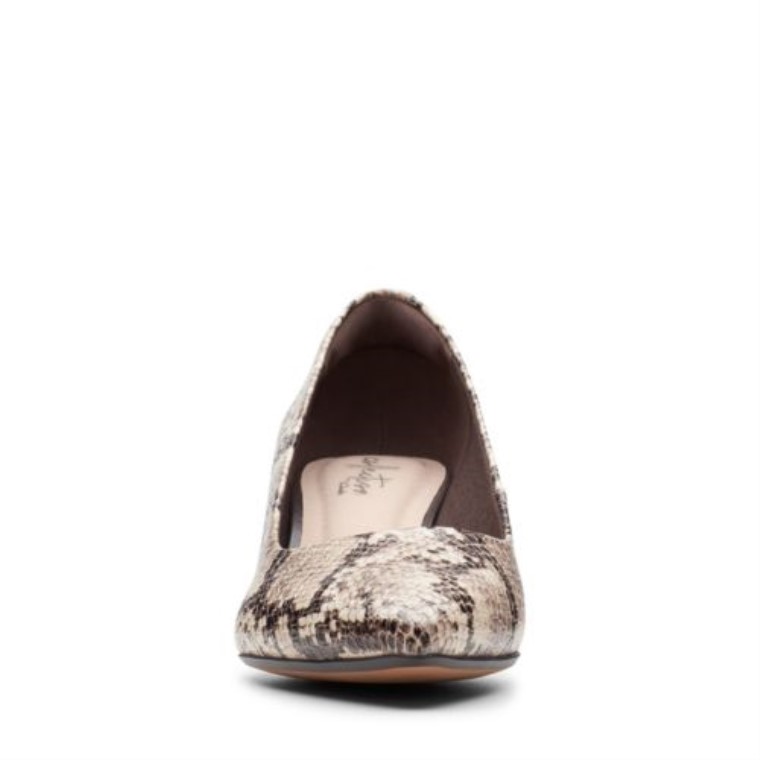 Clarks Taupe Serpiente Textil Linvale Jerica