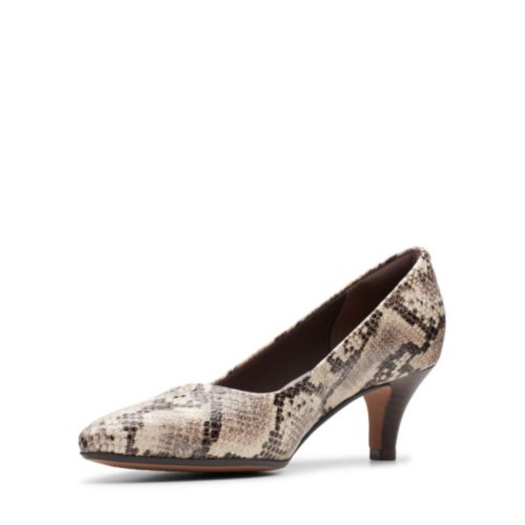Clarks Taupe Serpiente Textil Linvale Jerica