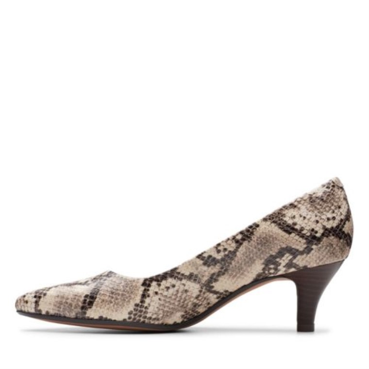 Clarks Taupe Serpiente Textil Linvale Jerica
