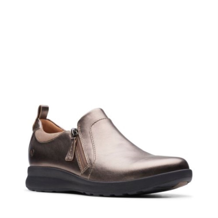 Clarks Un Adornar Cremallera Metalizado Guijar