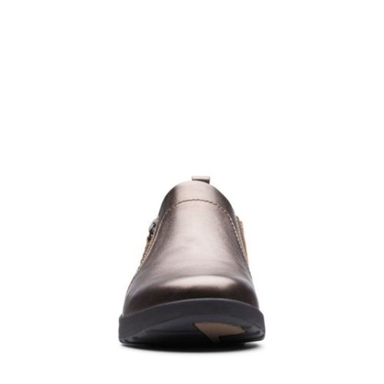 Clarks Un Adornar Cremallera Metalizado Guijar