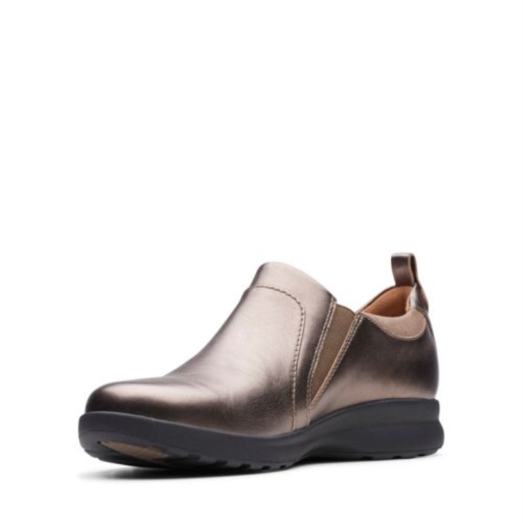 Clarks Un Adornar Cremallera Metalizado Guijar