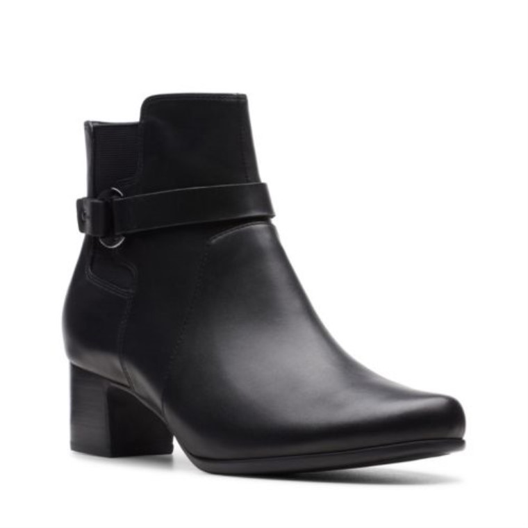 Clarks Un Damson Mid Cuero Negro