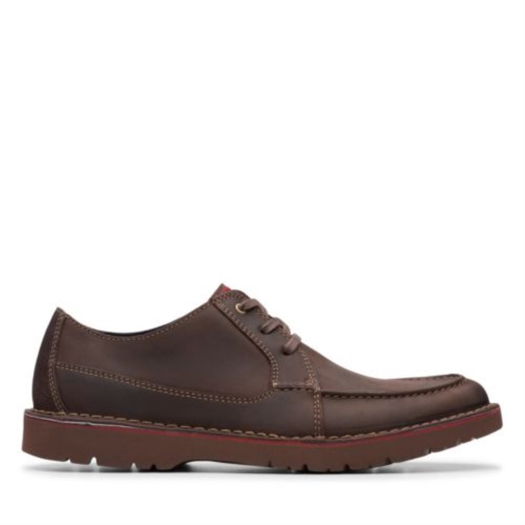 Clarks Vargo Vibe Cuero Marrón Oscuro