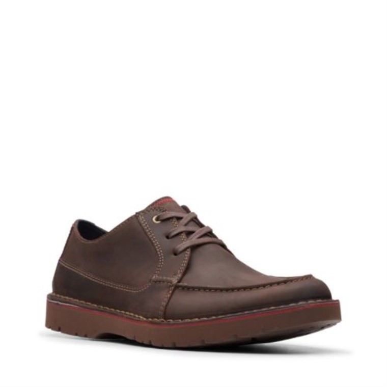 Clarks Vargo Vibe Cuero Marrón Oscuro