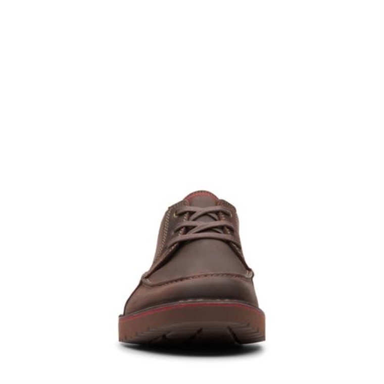Clarks Vargo Vibe Cuero Marrón Oscuro