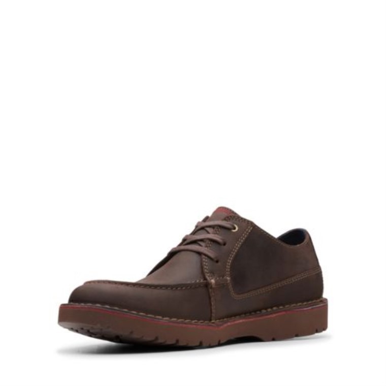 Clarks Vargo Vibe Cuero Marrón Oscuro