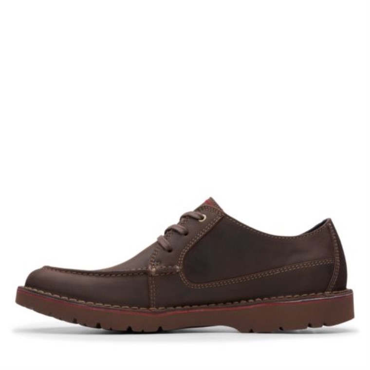 Clarks Vargo Vibe Cuero Marrón Oscuro