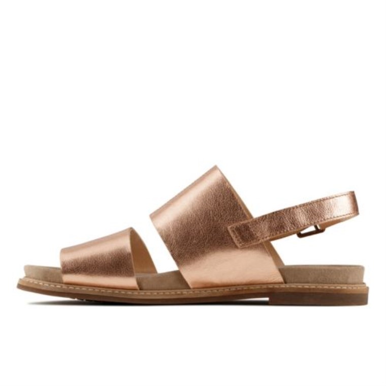 Chanclas Corsio Oro Rosa Clarks Cuero