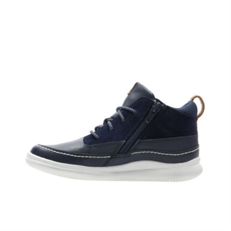 Crest Air Jnr G Fit Clarks Cuero Azul Marino