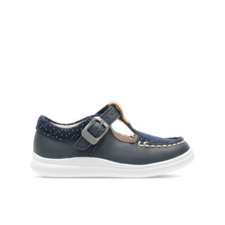 Crest Rosa Inf F Fit Clarks Cuero Azul Marino