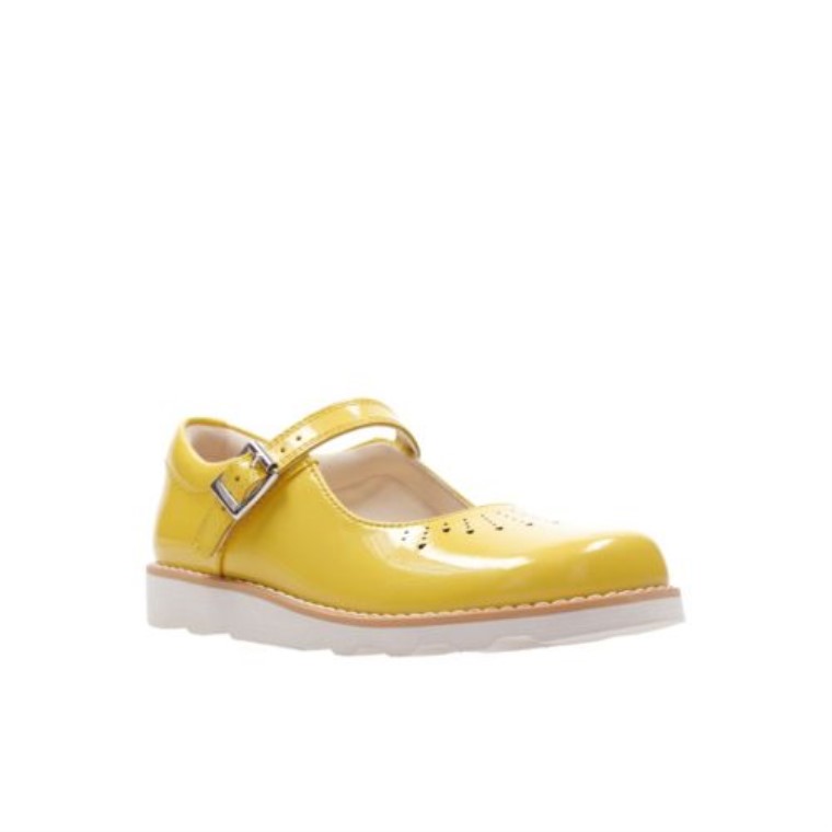 Crown Jump Jnr F Fit Amarillo Bajo Charol Clarks