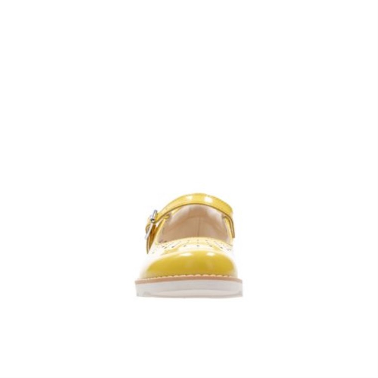 Crown Jump Jnr F Fit Amarillo Bajo Charol Clarks