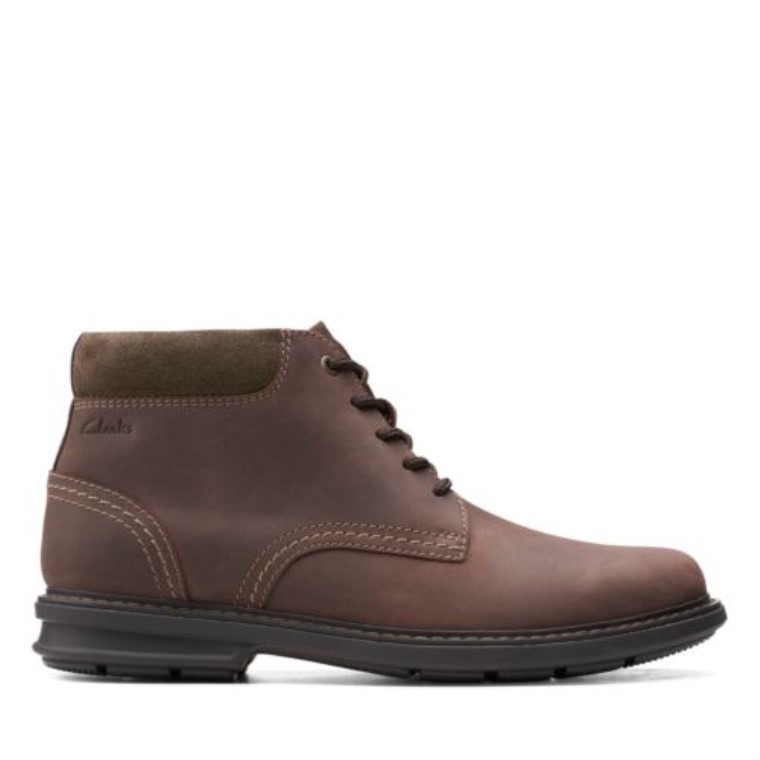 Cuero Marrón Oscuro Rendell Pico Clarks