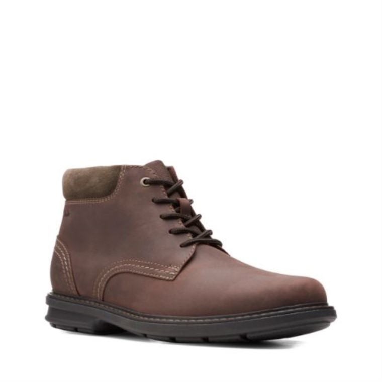 Cuero Marrón Oscuro Rendell Pico Clarks
