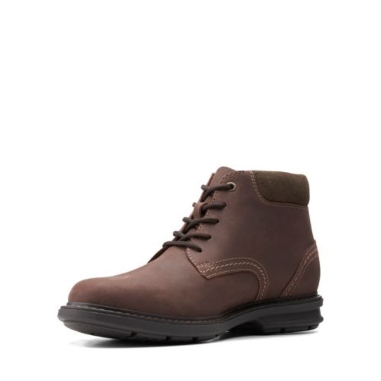 Cuero Marrón Oscuro Rendell Pico Clarks