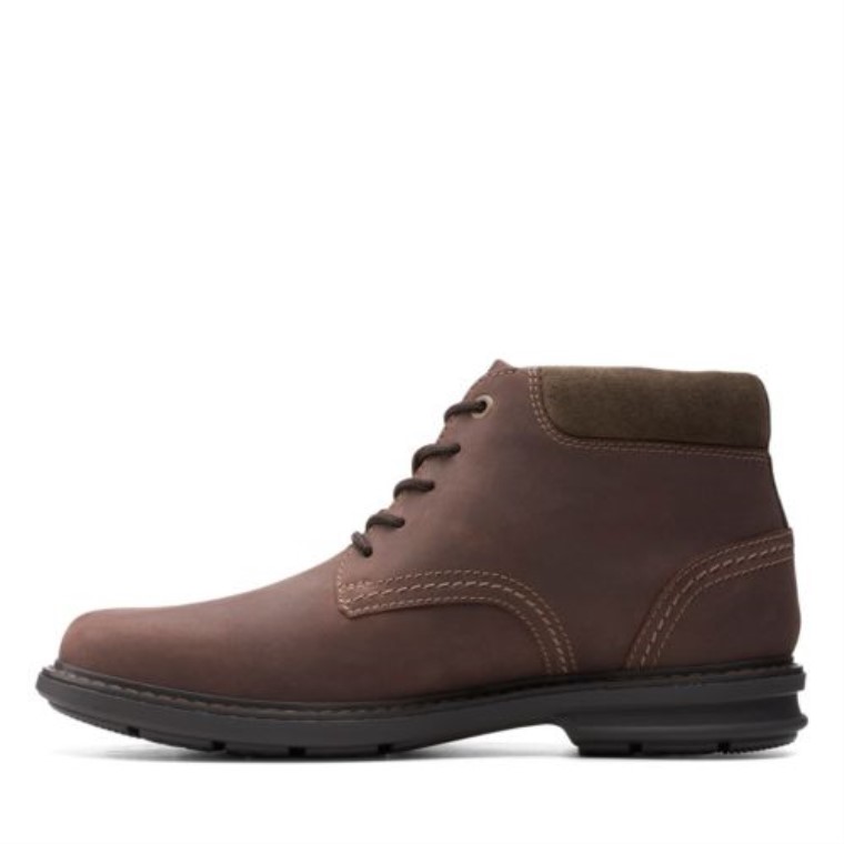 Cuero Marrón Oscuro Rendell Pico Clarks