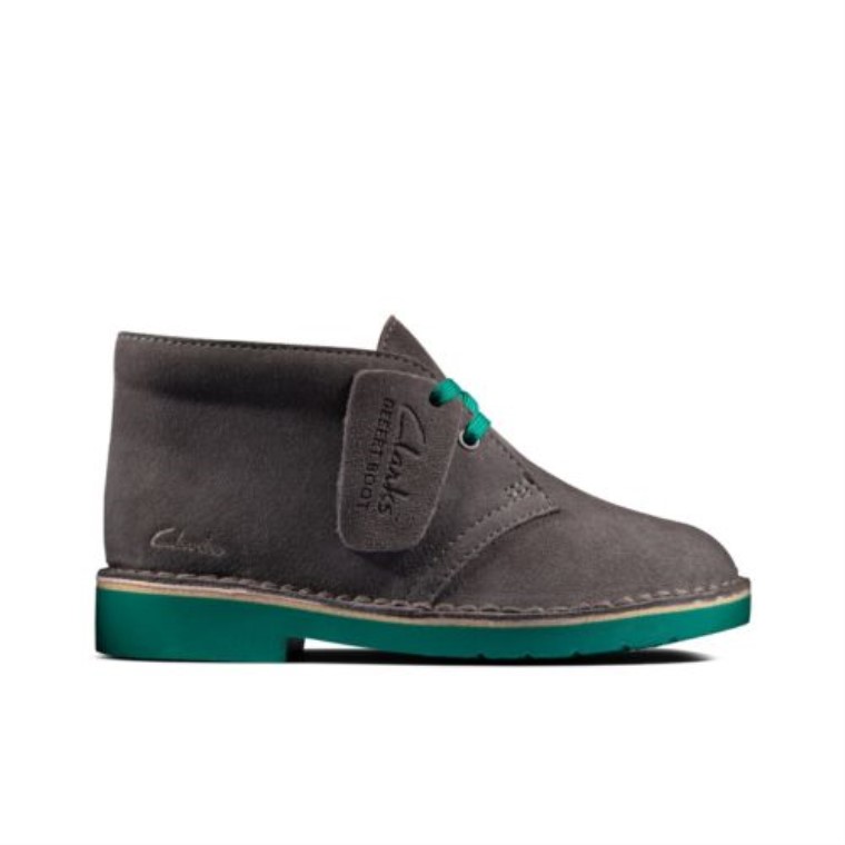 Gris Oscuro Clarks Desert Boot2 Jnr G Fit