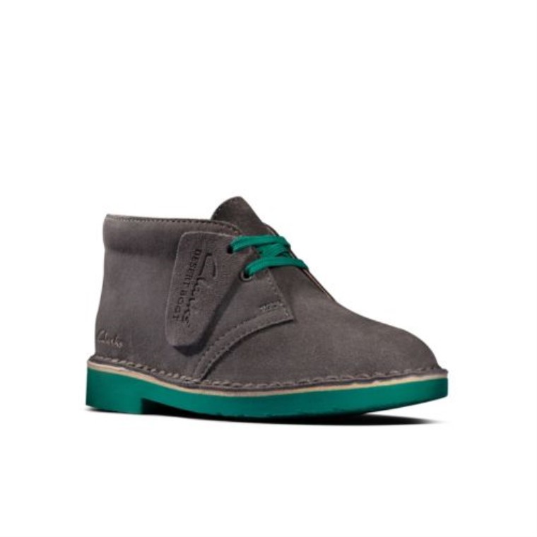 Gris Oscuro Clarks Desert Boot2 Jnr G Fit
