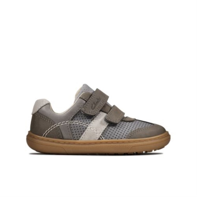 Cuero Gris Oscuro Clarks Flash Metra Fst G Fit