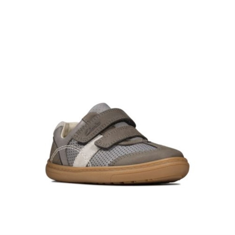 Cuero Gris Oscuro Clarks Flash Metra Fst G Fit