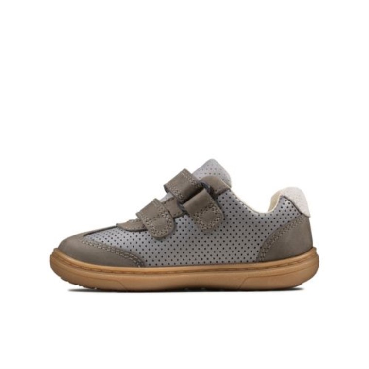 Cuero Gris Oscuro Clarks Flash Metra Fst G Fit