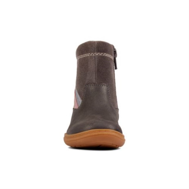 Cuero Gris Oscuro Clarks Flash Shine Inf G Fit