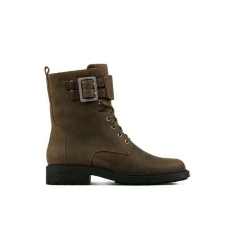 Cuero Oliva Oscuro Clarks Orinoco2 Encaje