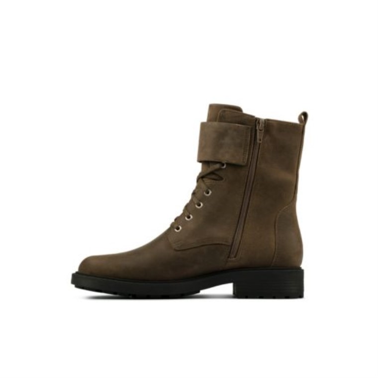 Cuero Oliva Oscuro Clarks Orinoco2 Encaje