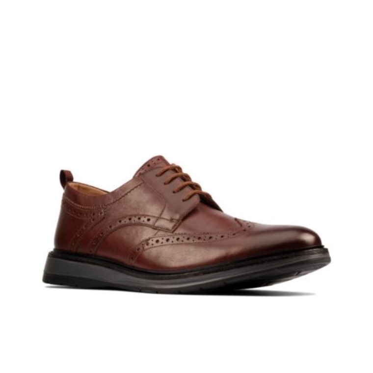 Ala Chantry Clarks De Cuero Marrón Oscuro