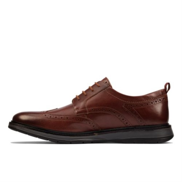 Ala Chantry Clarks De Cuero Marrón Oscuro