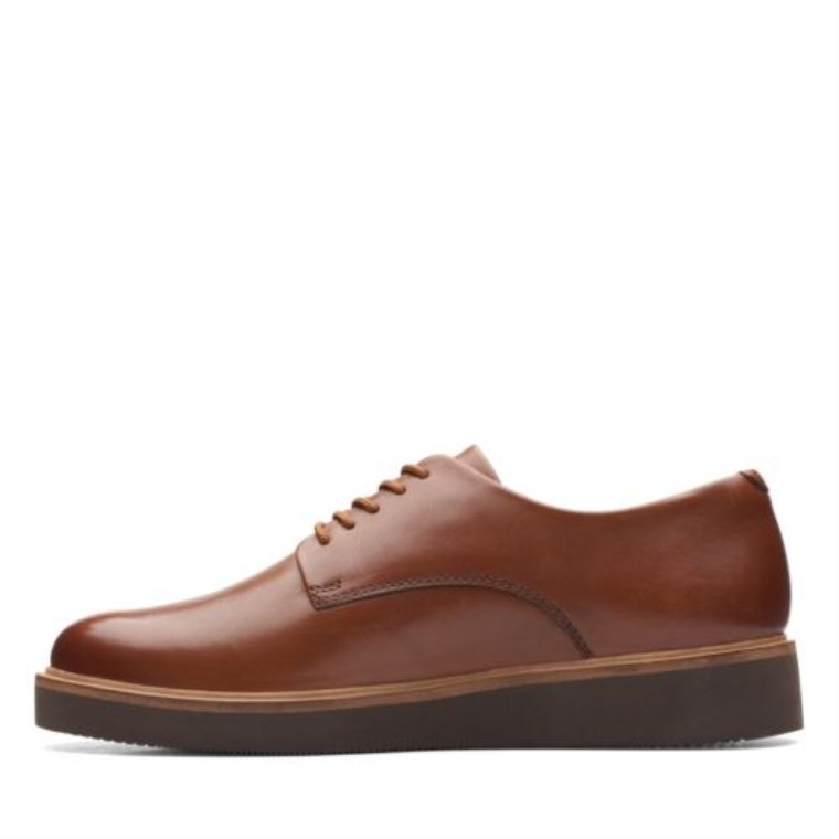 Cuero Marrón Oscuro Clarks Glickly Derby