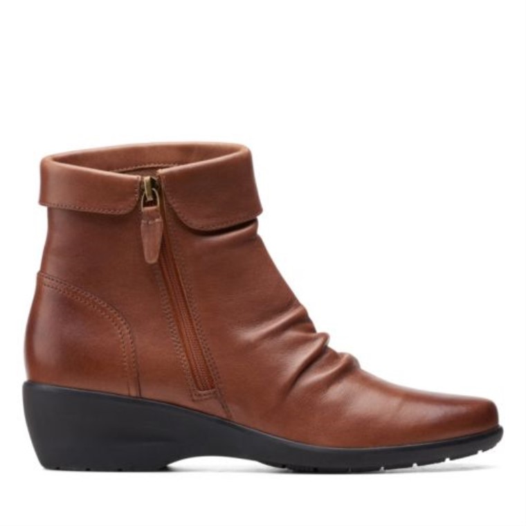 Cremallera Rosely De Clarks De Cuero Marrón Oscuro