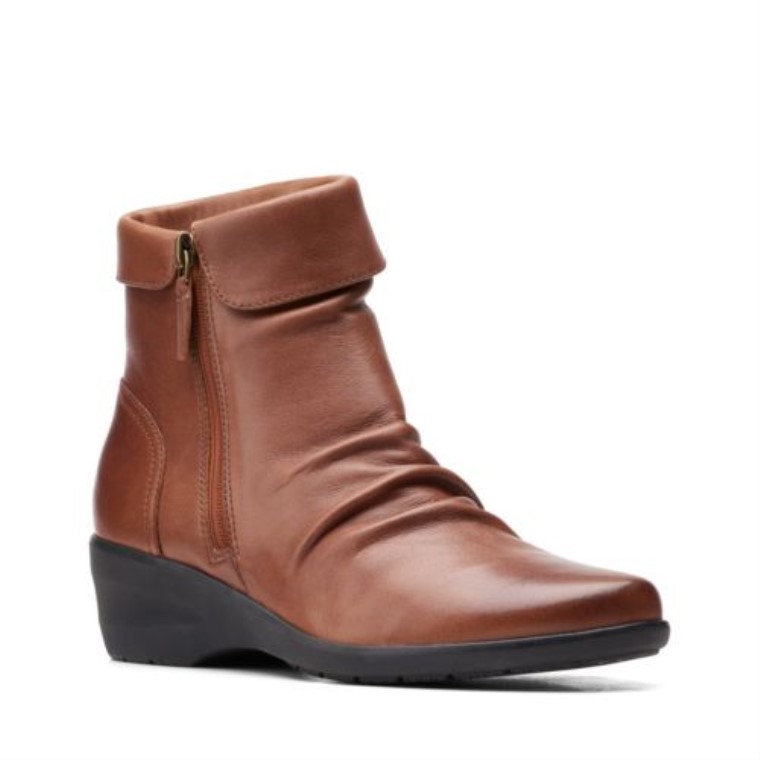 Cremallera Rosely De Clarks De Cuero Marrón Oscuro