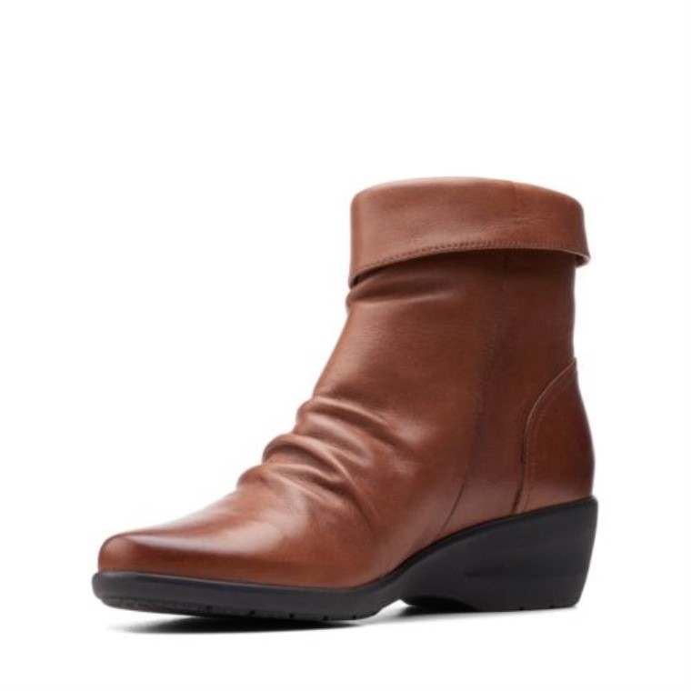 Cremallera Rosely De Clarks De Cuero Marrón Oscuro
