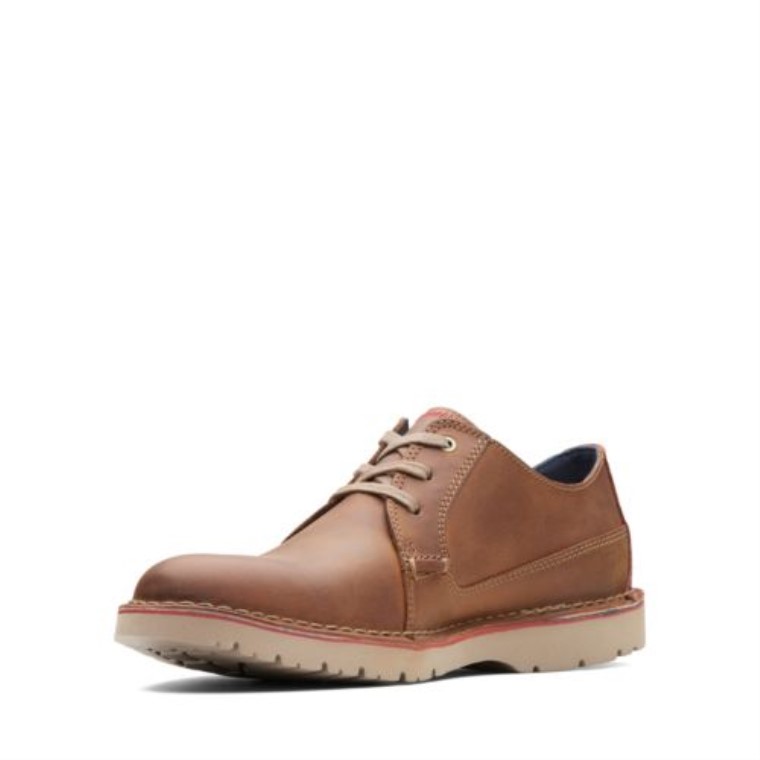 Cuero Marrón Oscuro Vargo Clarks Lisos