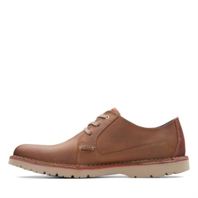 Cuero Marrón Oscuro Vargo Clarks Lisos