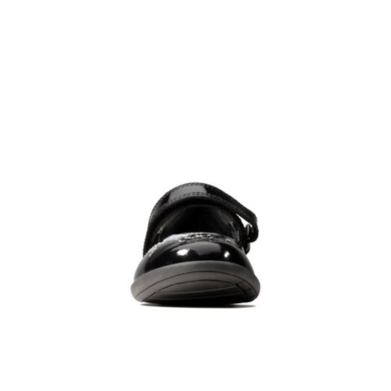 Grabar Chispa Jnr H Ajuste Clarks Charol Negro