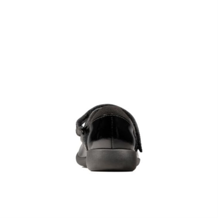 Grabar Chispa Jnr H Ajuste Clarks Charol Negro