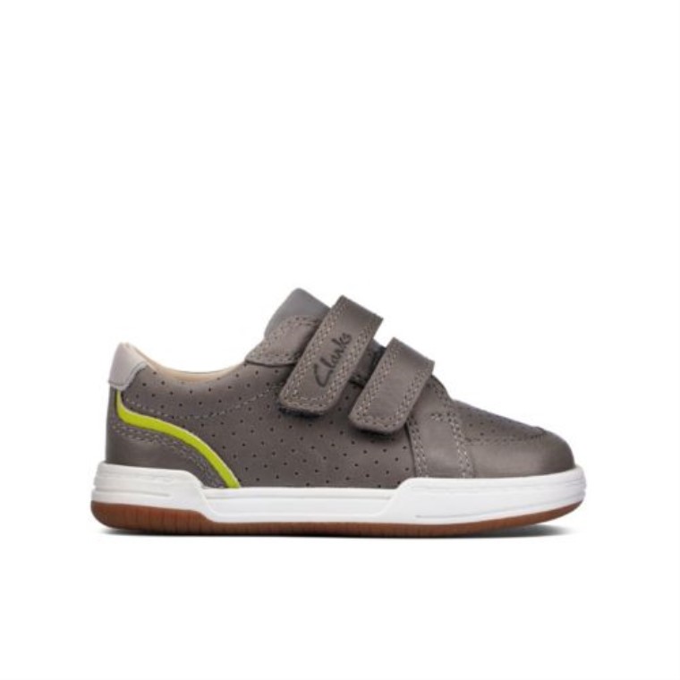 Leonado Solo Fst F Ajuste Clarks Cuero Gris