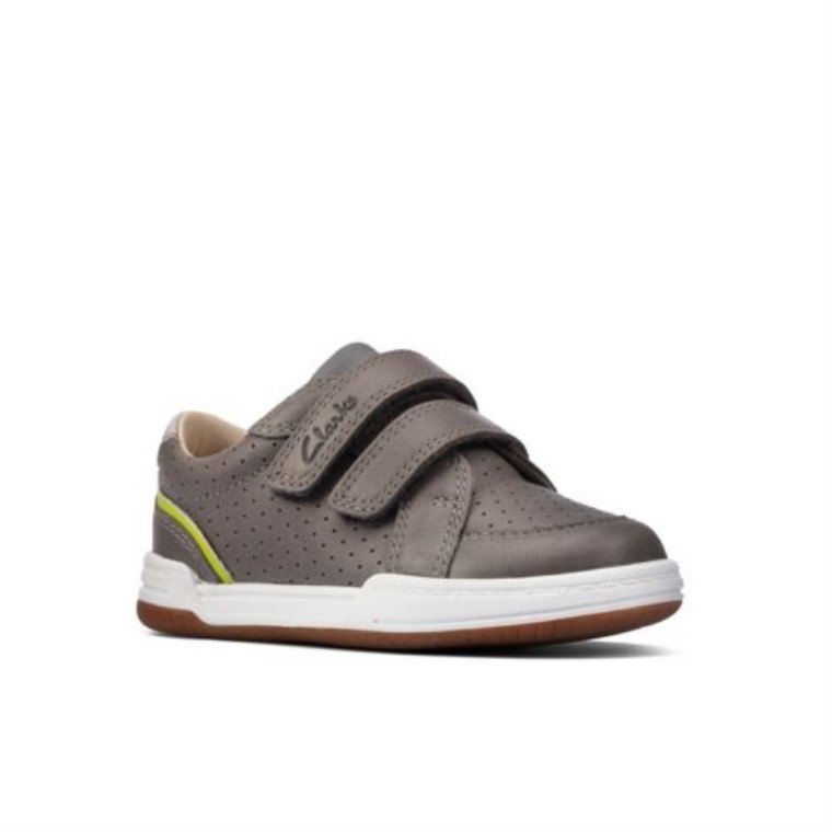 Leonado Solo Fst F Ajuste Clarks Cuero Gris