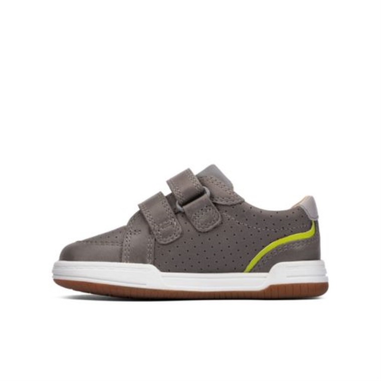 Leonado Solo Fst F Ajuste Clarks Cuero Gris