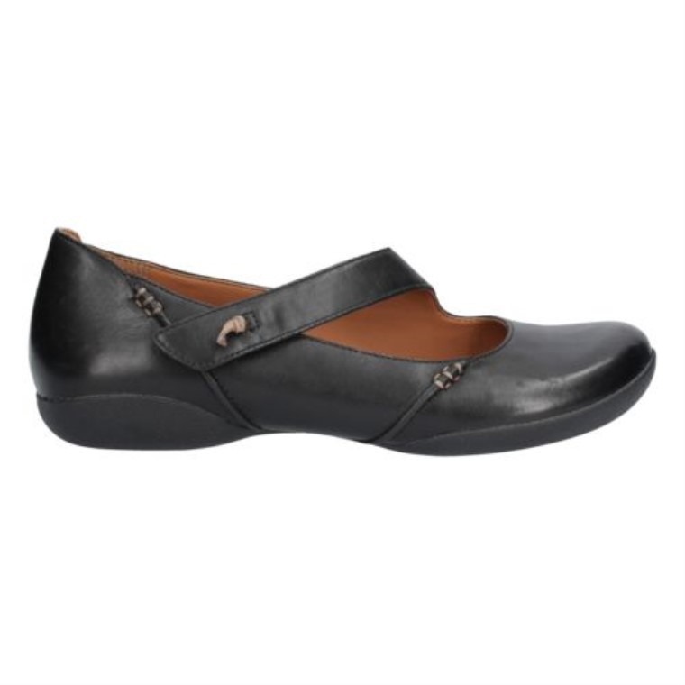 Felicia Ciruela Clarks Cuero Negro