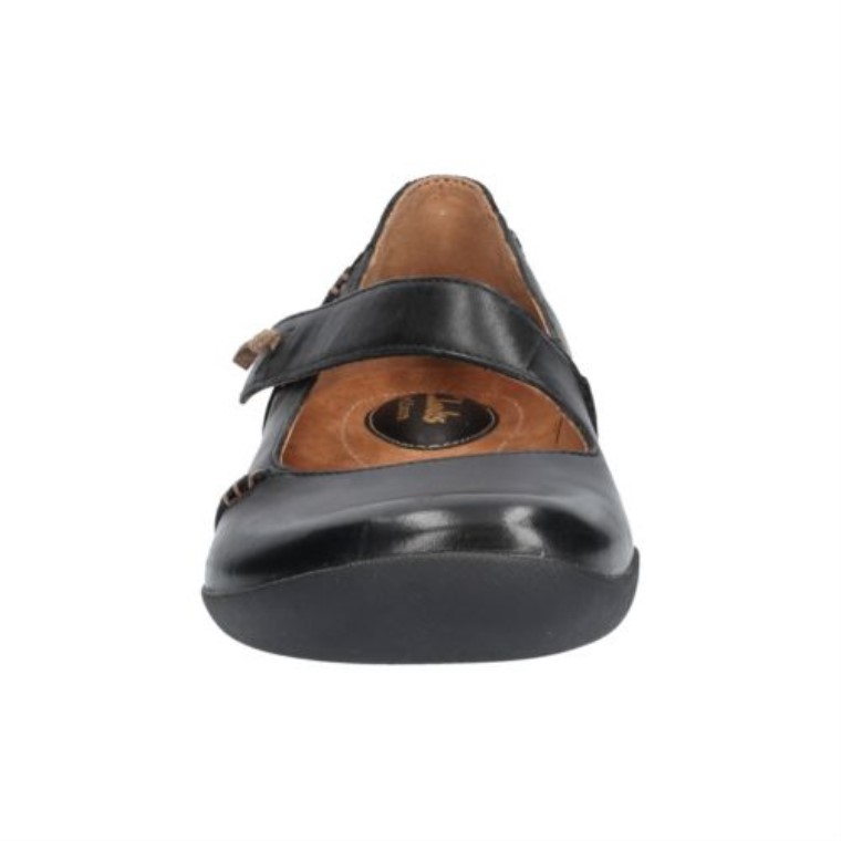 Felicia Ciruela Clarks Cuero Negro